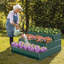 1 jardin surélevé à 3 niveaux surélevé, boîte à fleurs surélevée d'extérieur en métal 47 po x 47 po x 24 po-104969749-104969751