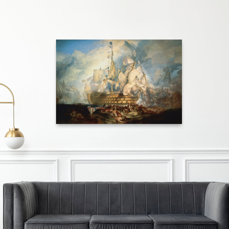 «The Bataille de Trafalgar», impression d'art classique côtier abstrait de 1822 à 1824, H 40 po x l 60 po