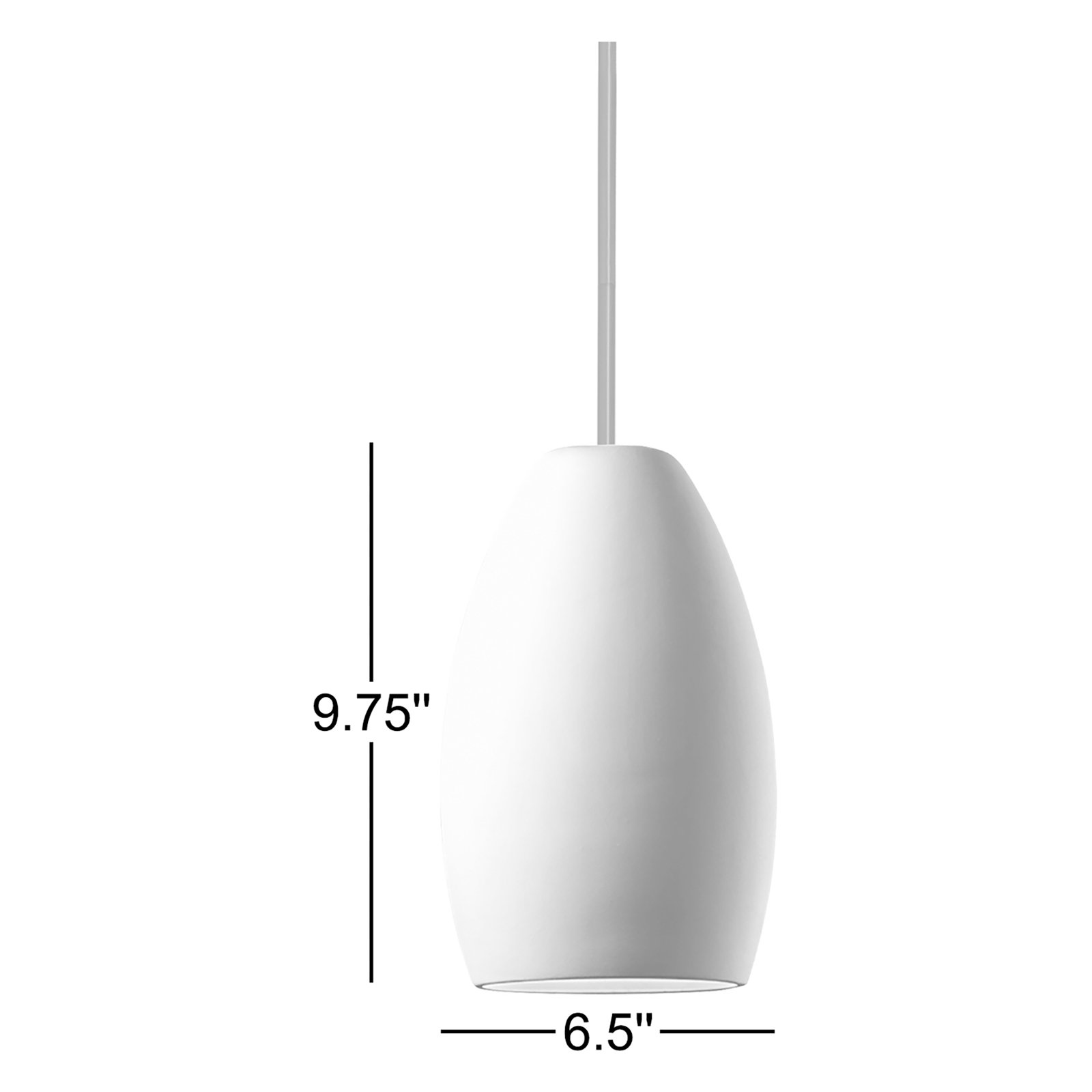 Marieke Single Light Ceramic Dimmable Pendant, Matte Black, Bisque