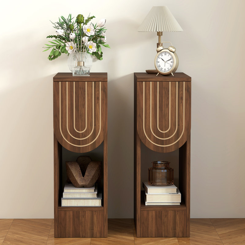 Table de bout avec rangement, Noyer