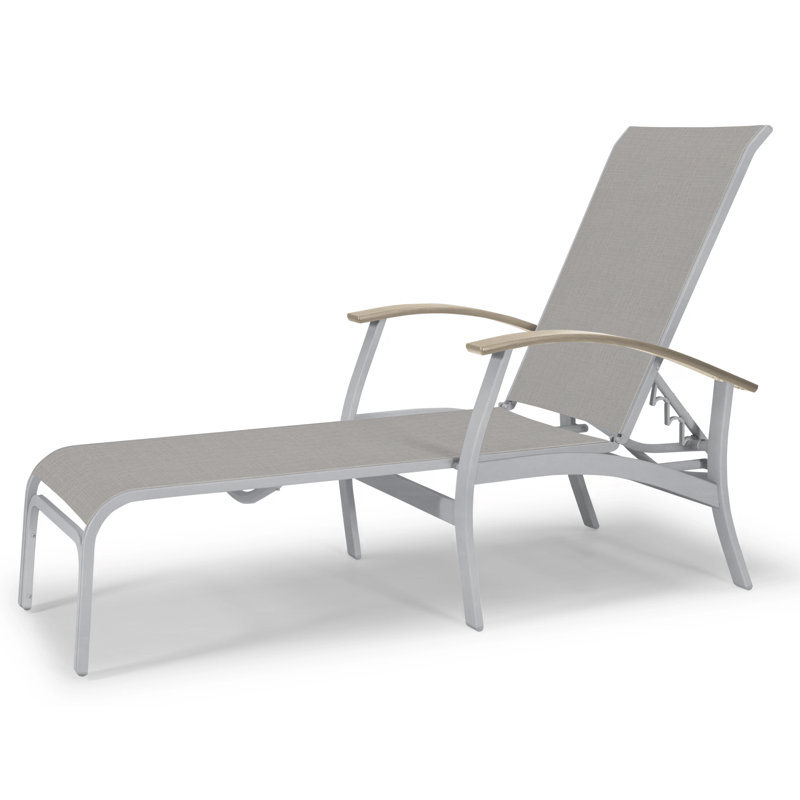 Askar Outdoor Rust-Resistant Metal Chaise Lounge, Desert P60, Alloy Sunbrella®, Textured Kona