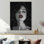 «Woman Portrait With Red Lips Color III - Fashion Woman, reproduction d'art sur toile