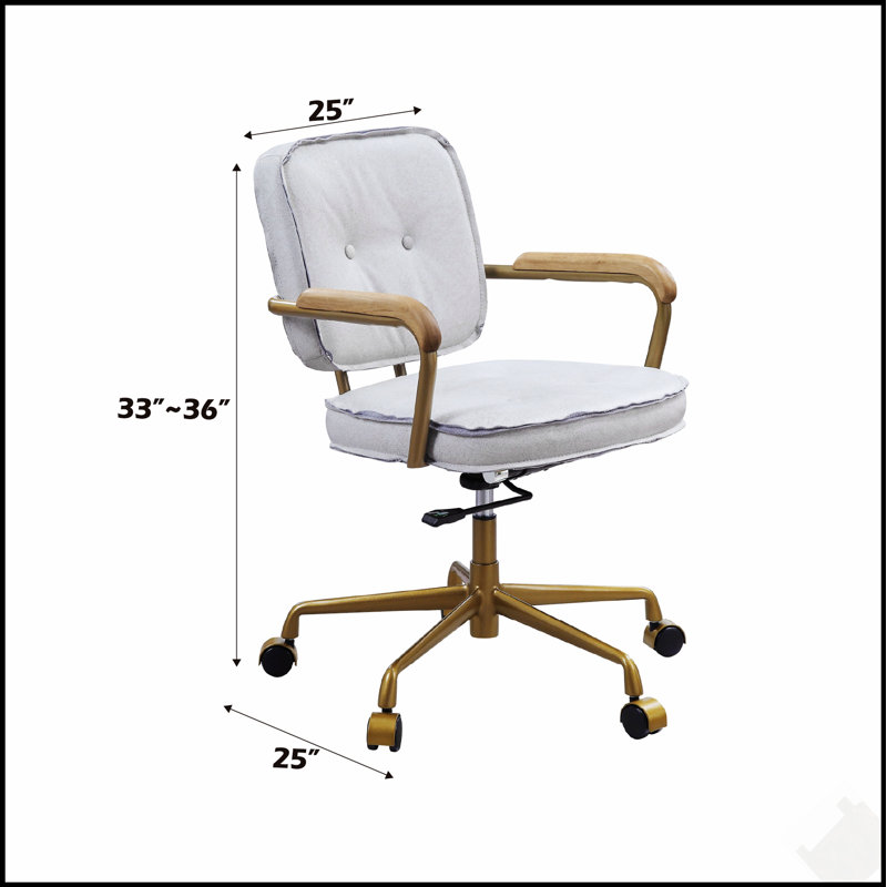 Chaise de bureau Siecross, Blanc antique/gris