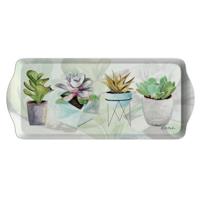 Pimpernel Succulents Melamine Sandwich Tray 15.1 X6.5"