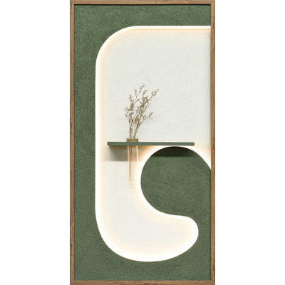 Verdant Niche I - 48 po x 25 po - Art décoratif à DEL peint à la main * plante décorative non incluse