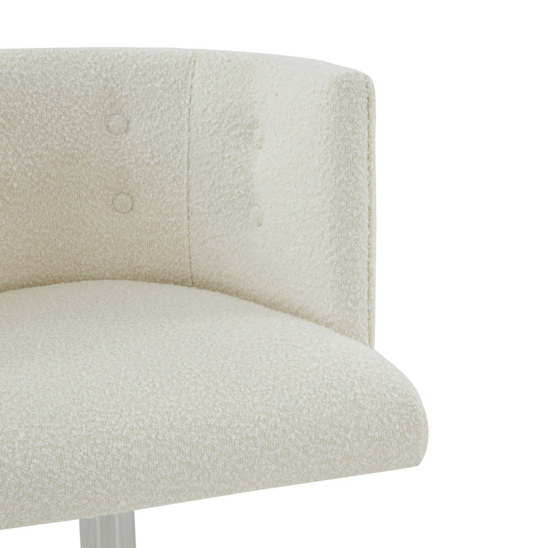 Jillian Upholstered Adjustable Height Counter Stool, Ivory