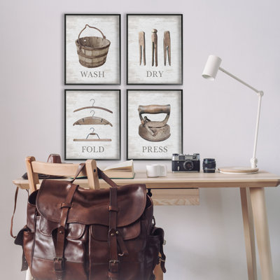  «Rustic Heirloom Laundry», ensemble de 4 giclées par Raye Allison Creations