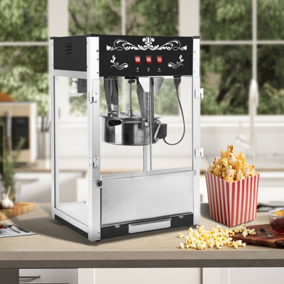 16-Ounce Popcorn Machine Countertop Movie Night Popcorn Popper Maker With Stainless Steel Scoop, Oil Spoon & 3 Popcorn Cups