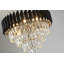 Lustre moderne en cristal noir et chrome 8 lumières