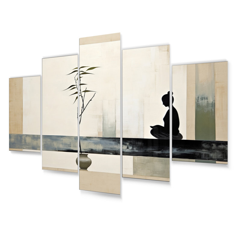 «Asian Art Modern Zen I», ensemble de reproductions d'art mural en métal asiatique
