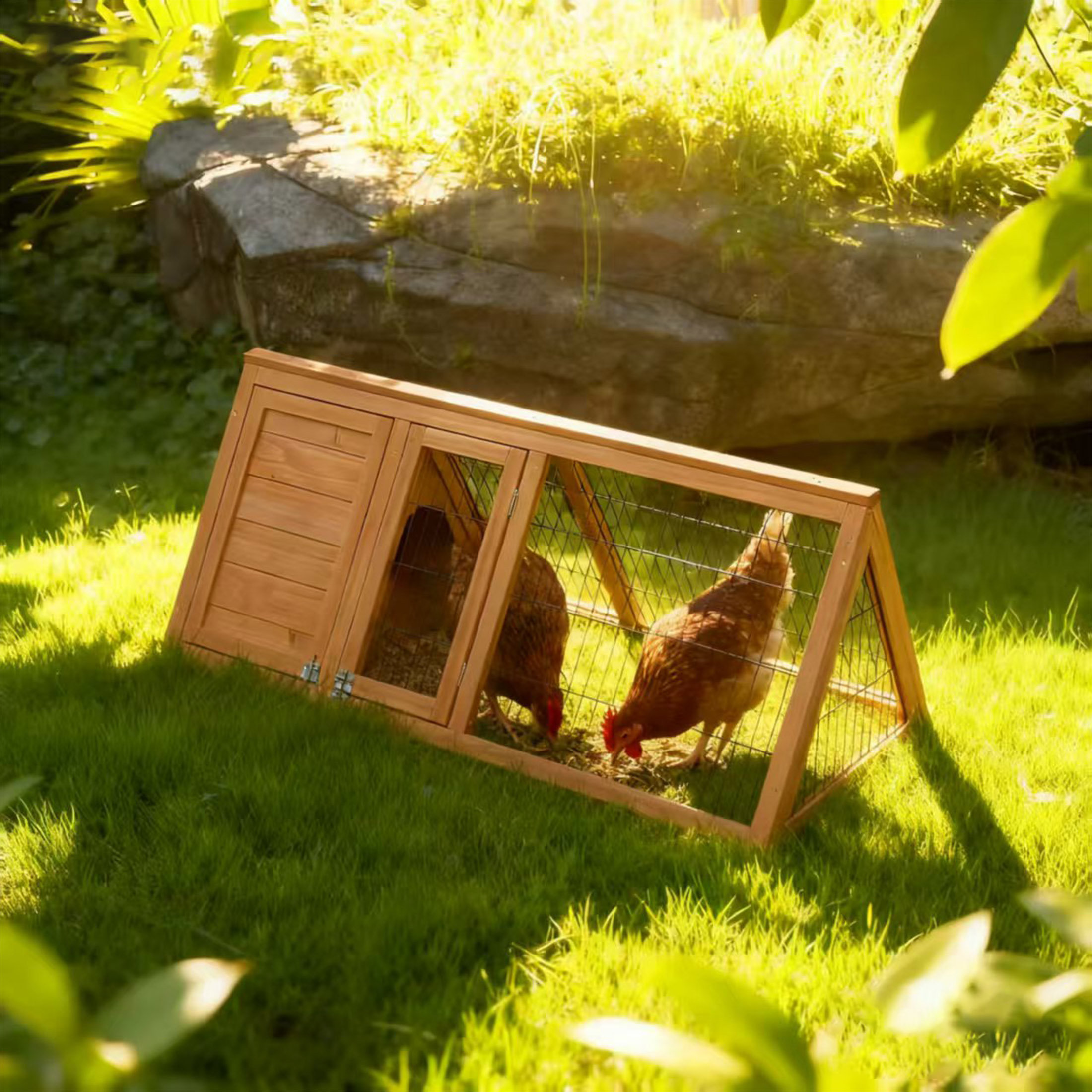 Triangular Chicken Tucker Murphy Pet™ Wooden Small Triangular Chicken Coop With Resting ...