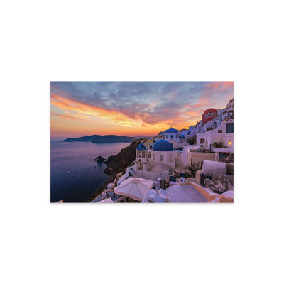Grèce, Santorini, dôme bleu, coucher de soleil par Alex G Perez