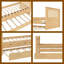 Lit plateforme simple en bois massif avec tiroirs de rangement et lit gigogne coulissant, finition naturelle, aucun sommier tapissier requis-13992036