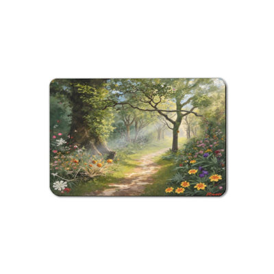 Forest Path with Wildflowers Bath Mat, 16 x 24 inch