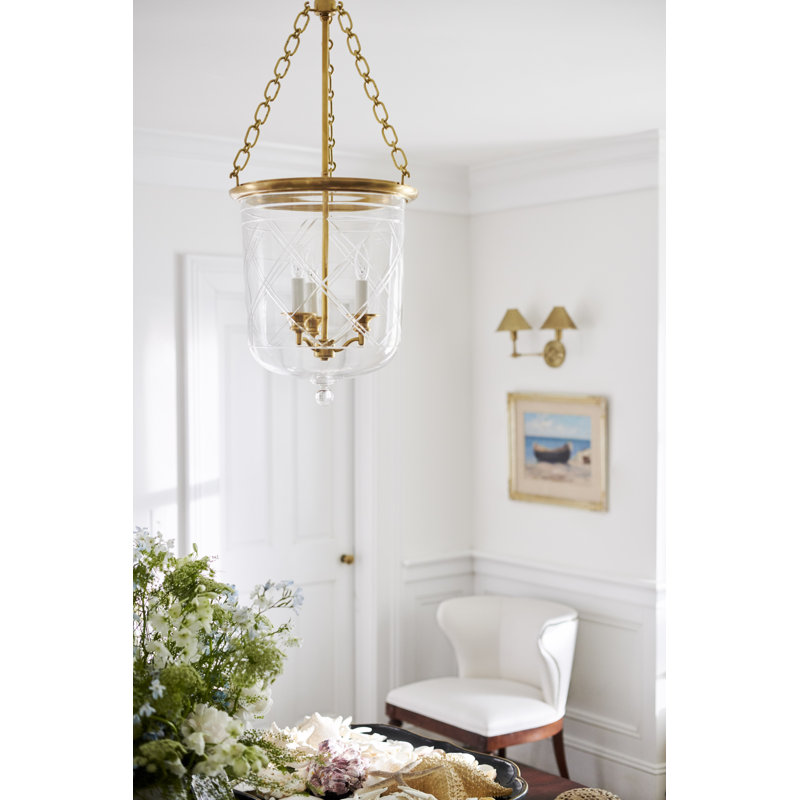 Ralph Lauren Cambridge 3 LIght Medium Pendant, Natural Brass