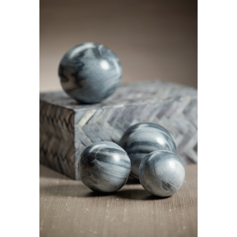 Marble Vase Filler Decorative Object, 4.5" H x 4.5" W x 4.5" D