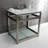 Kingston Brass Quadras 31-Inch Ceramic Console Sink with Steel Base and Glass Shelf-49610573-49618818