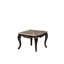 Ensemble de salon transitionnel 2 pièces: table basse et table de bout avec base en bois de noyer foncé et plateau en marbre