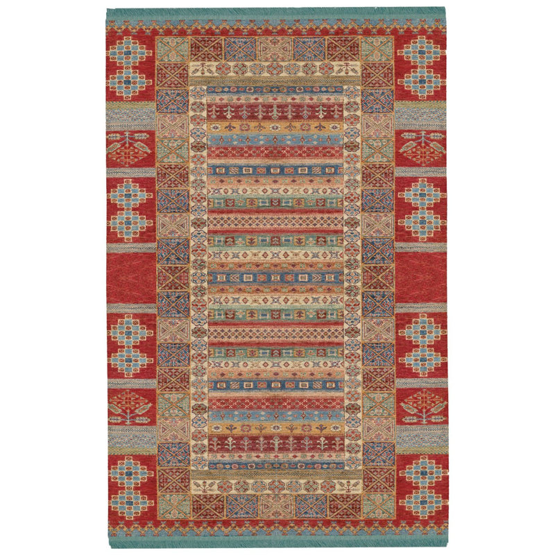 Tapis vintage lavable à la machine, Sous-tapis rectangulaire de 3 pi 3 po x 4 pi 11 po