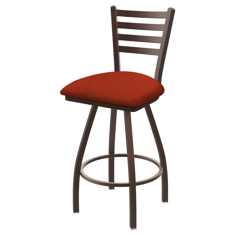 Tabouret de bar pivotant de 36" Evers, Bronze, Tissu - graphite coquelicot, Extra Tall (36” Seat Height)