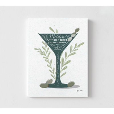 Fruity Cocktails III By Becky Thorns, Minimalist Martini Recipe Poster, Elegant House Bar Martini Decor, Olives Drink Kitchen Wall Art