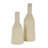 Triniyah Metal Fluted Distressed Textured Decorative Cream Vase Set