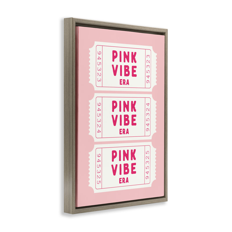 Cadre flottant Pink Vibe Era, design par lettré et doublé, H 25 po x l 17 po, Cadre flottant orme Montalcino