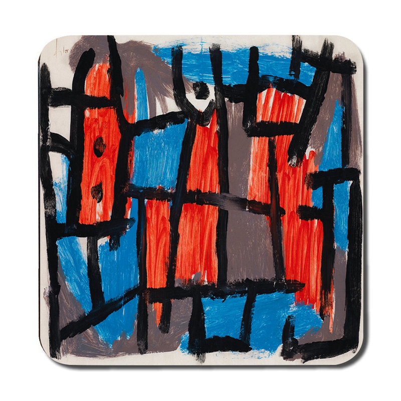 Abstract Cityscape Placemats And Coaster Set With Bold Colors