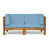 Teak Frame / Blue Cushion