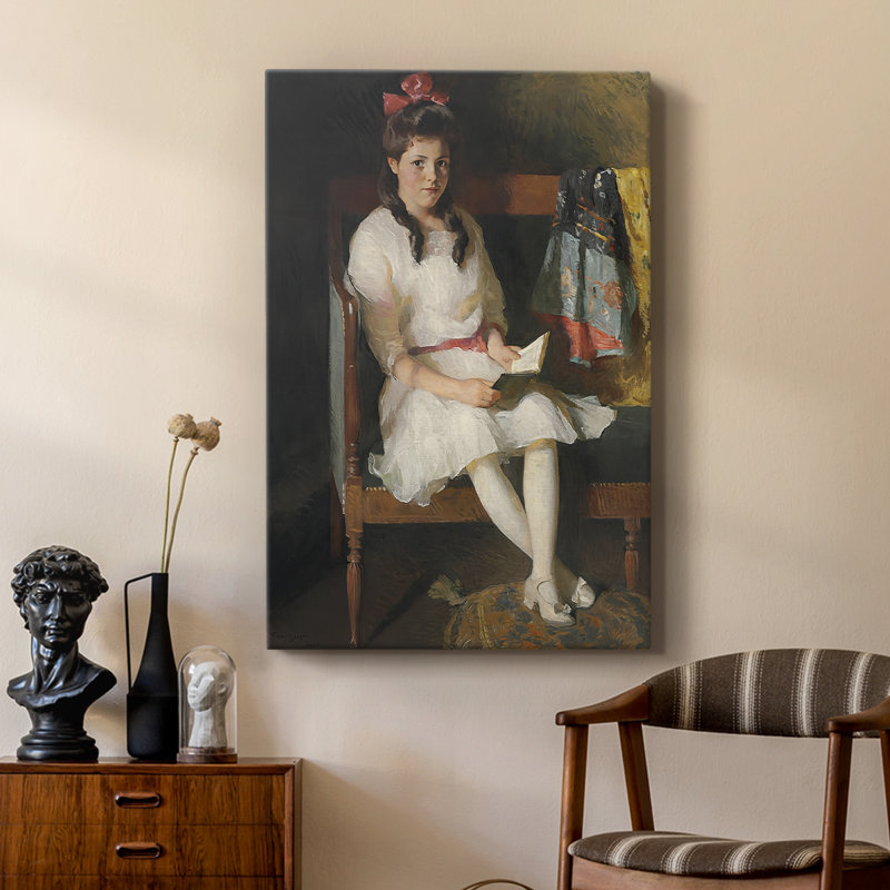 Portrait de Gertrude Russell - toile tendue par Frank Weston Benson, 24 po x 36 po