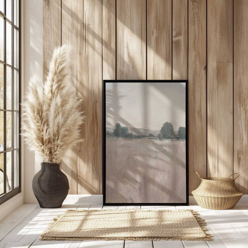 Toile tendue Mute Countryside Serenity I, Cadre flottant noir satiné, H 18,75 po x l 12,75 po x P 1,75 po