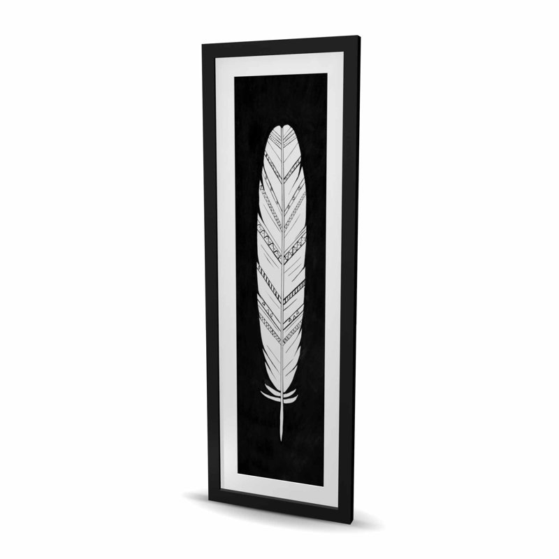 Feather with Patterns - Framed Bird Print for Home Decor