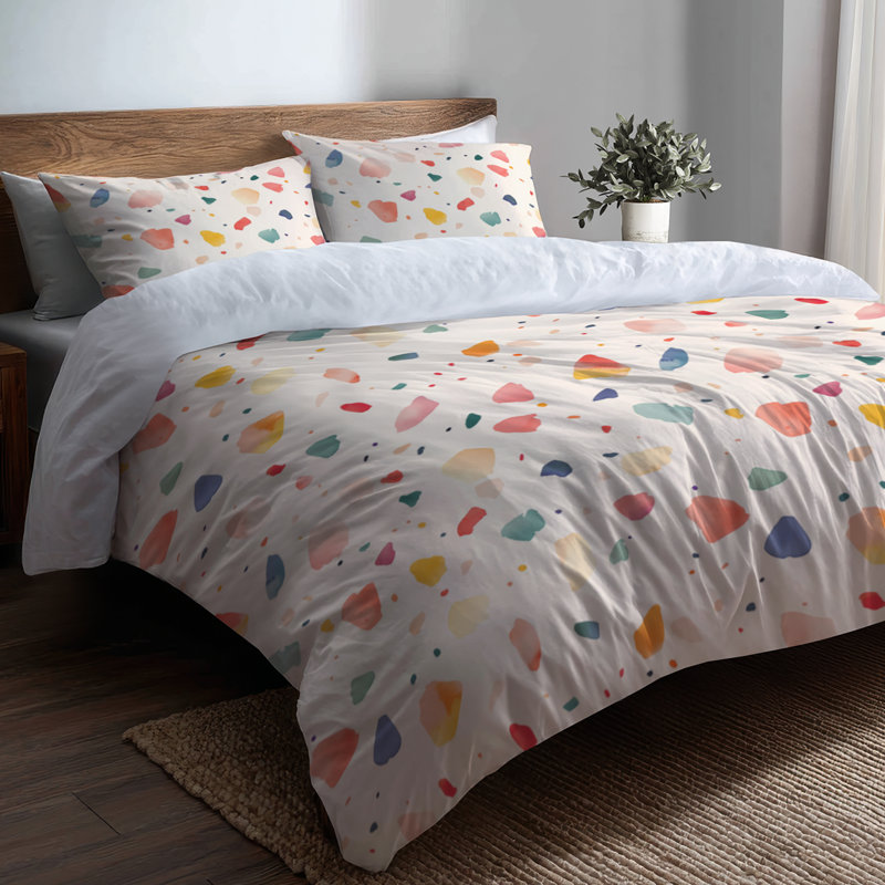 Ensemble d'édredon 6 pièces Kids Confetti - Confetti ludique avec taies décoratives et coussins décoratifs