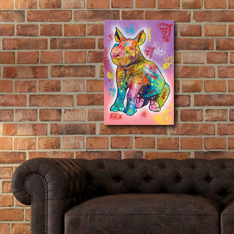 «Aminal Bebees - Rhino Sploot» par Dean Russo, H 24 po x l 16 po x P 0,2 po