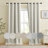 Leming Linen Like Polyester Blackout Room Darkening Grommet Curtain Pair-463402357-409431668