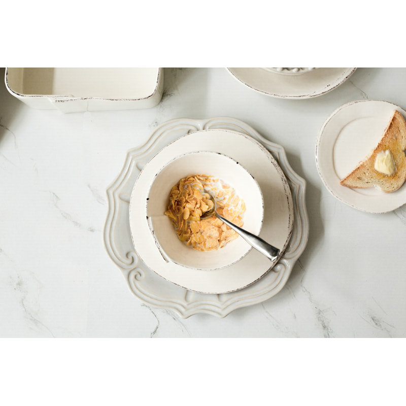 Lastra Handmade Italian Stoneware Dinner Plate, Linen