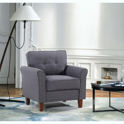 Chaise d'appoint rembourrée avec dossier capitonné