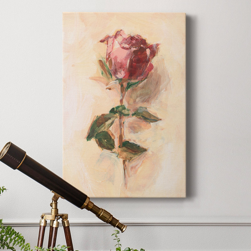 Painterly Rose Study I - Impression sur toile tendue, H 12 po x l 8 po x P 1 po