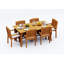 Wave Outdoor - Piece Teak Dining Set-710469523-710469520