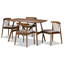 Watkin 5 Piece Solid Rubberwood Dining Set