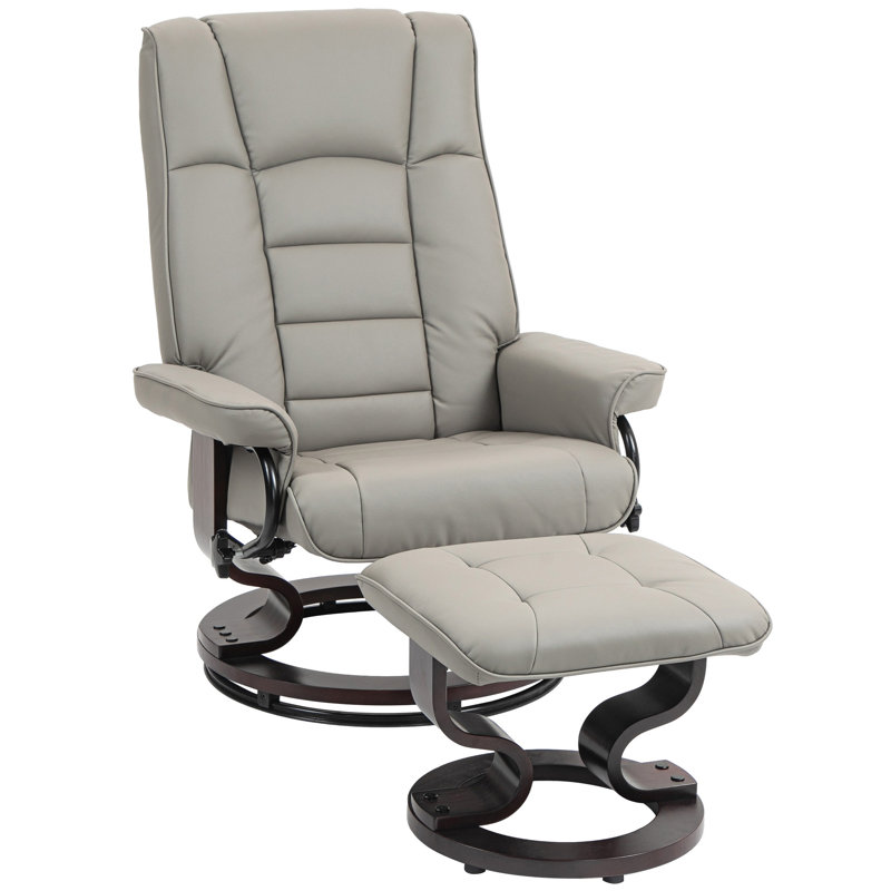 Fauteuil inclinable avec repose-pieds HOMcom, Gris
