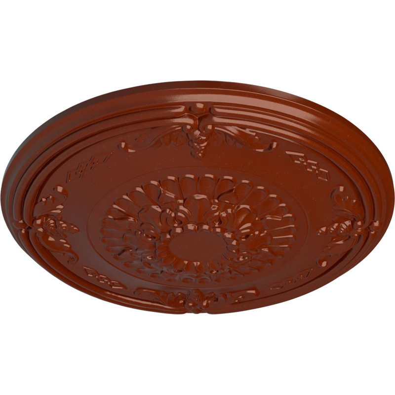 Endurathane Athens Ceiling Medallion, 26 1/4"OD x 3 1/4"P (Fits Canopies up to 3 5/8"), Hand-Painted Firebrick Finish