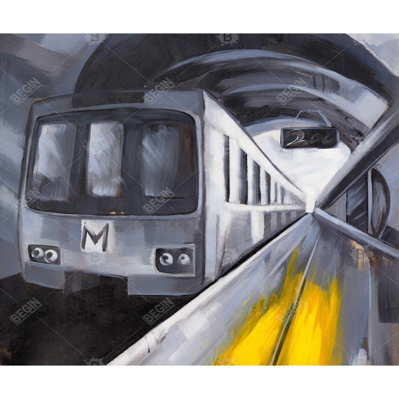 Toile encadrée Subway Train Office | Pièce d'art pour la décoration intérieure