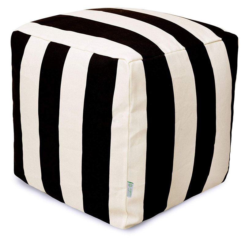 Baffin Upholstered Ottoman, Black/Cream