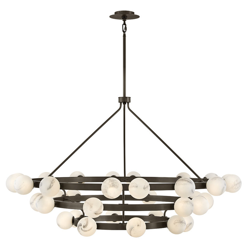 Selene 36 - Light Steel Dimmable Chandelier