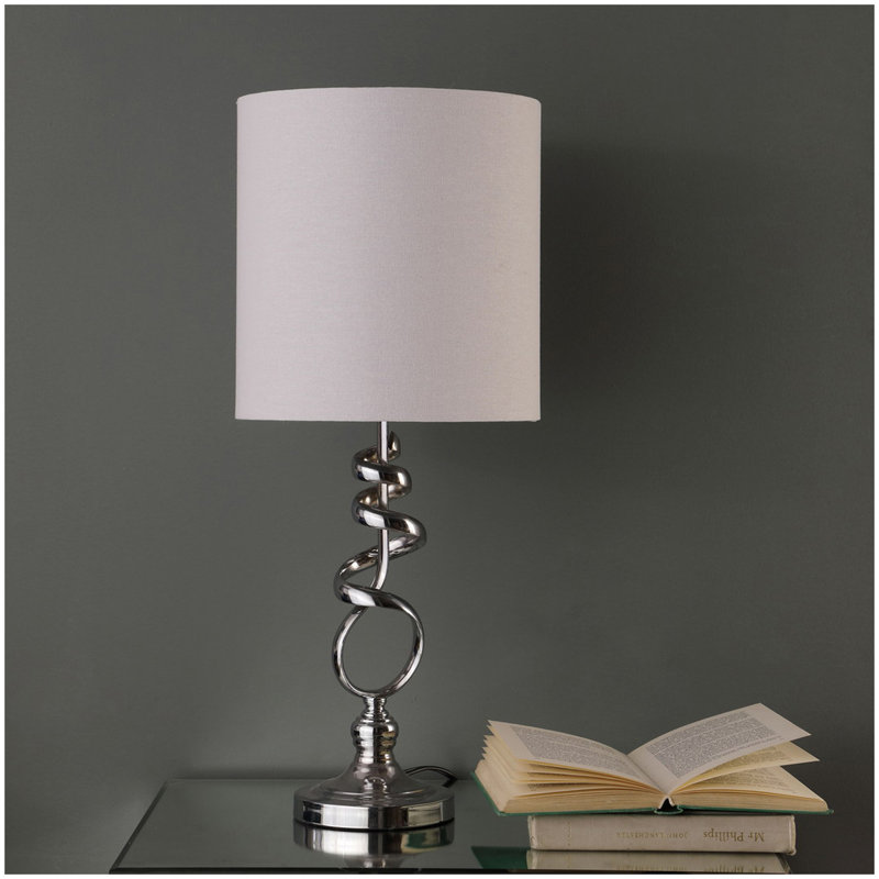 Lampe de table abstraite en métal brossé 21,5 pouces Milo