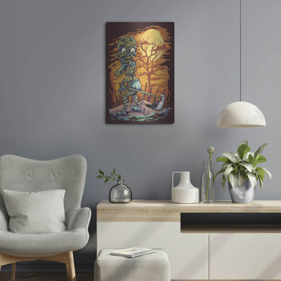 «Halloween At The Beach - Mummy» par Flyland Designs, art mural en métal, 16 po x 24 po