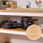 Meyer Accent induction Hob Pan 26cm/4.3 Litres Saute Pan - Stackable Chefs Pan, Anti Spill Shape, Black, Aluminium & Non Stick