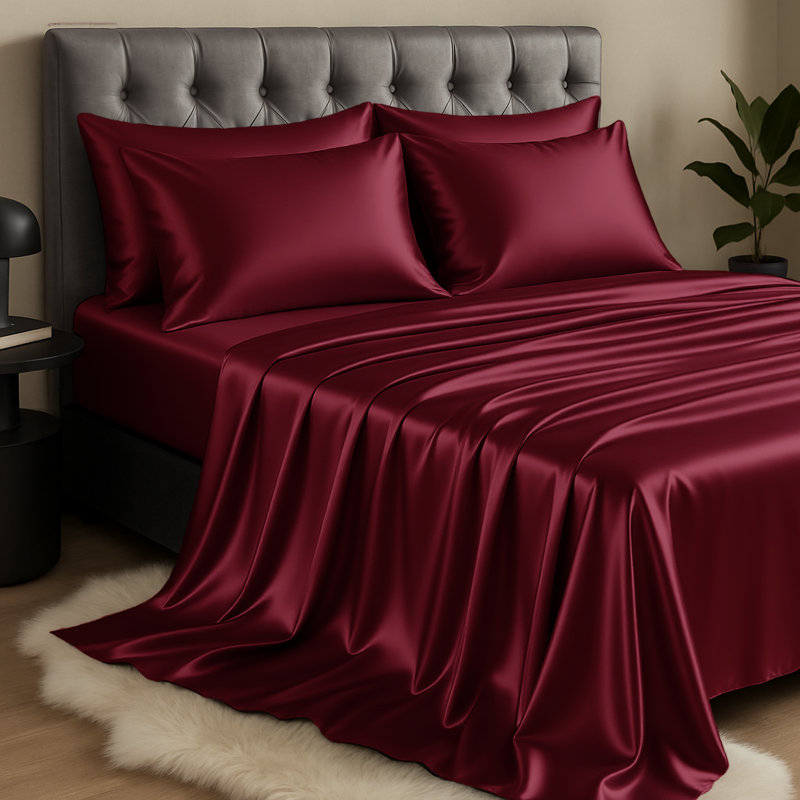 Mulberry Silk Flat Sheet, Single (3'), Wine