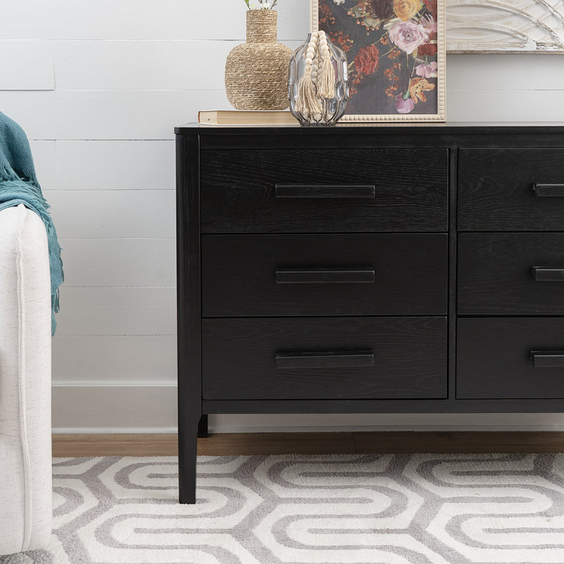 Commode 6 tiroirs Godina, Noir